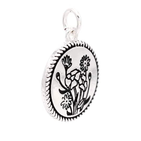 12 Pack: Silver Plated Antique Flowers Charm by Bead Landing™